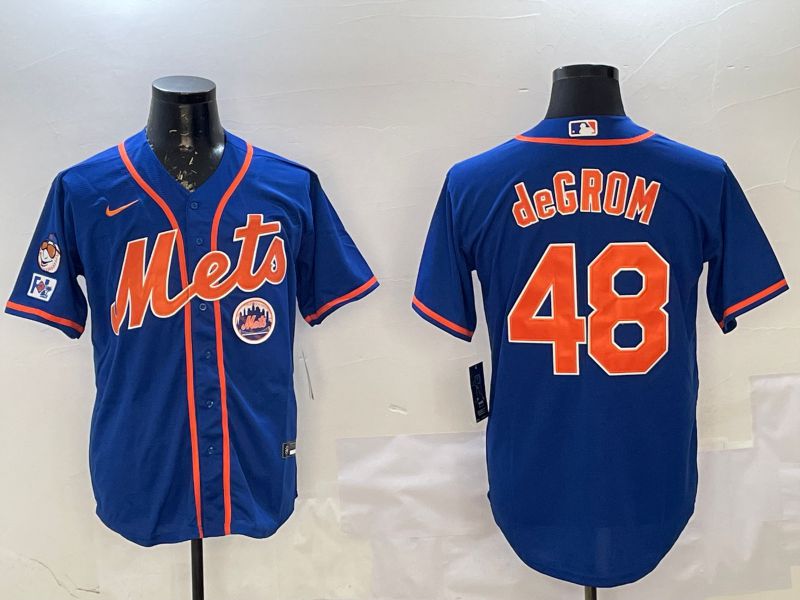 Men New York Mets #48 Degrom Blue Game 2025 Nike MLB Jersey style 4->new york mets->MLB Jersey
